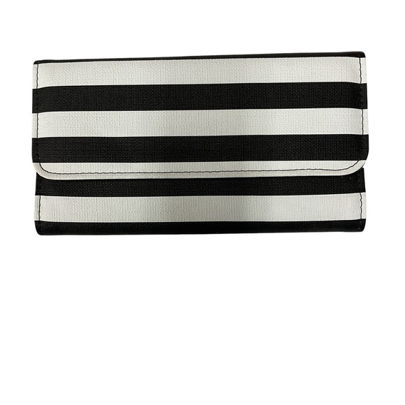 KUT from the Kloth‎ Striped Wallet Clutch Snap Closure Key Card Holder - Picture 1 of 5